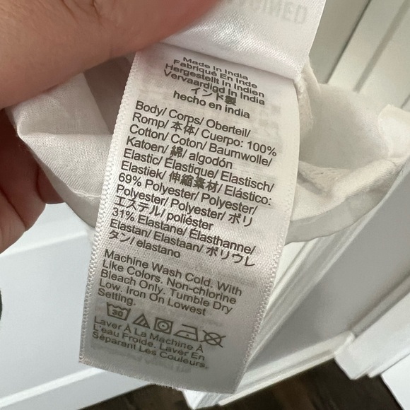 NWT J. Crew Factory White Smocked tie-shoulder tank top Size Medium - Picture 6 of 6